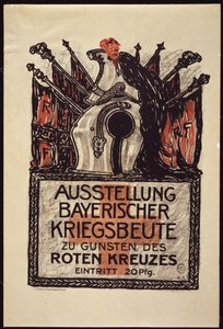 Tentoonstelling van de Beierse oorlogsbuit ten behoeve van het Rode Kruis, 1915 door Franz von Stuck