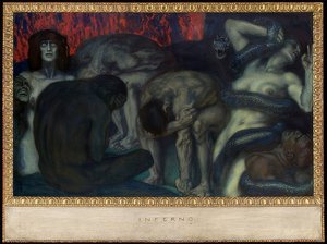 Inferno door Franz von Stuck