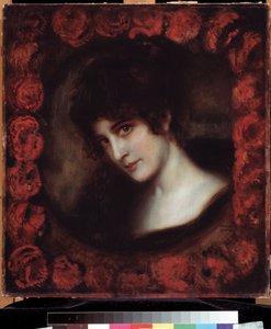 Portret van een vrouw door Franz von Stuck