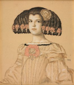 Portret van Mary, de dochter van de kunstenaar, in Spaanse kostuum, 1908