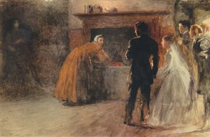 Het bezoek aan de gekke vrouw na het onderbroken huwelijk, ca. 1870, 1942 door Fred Walker