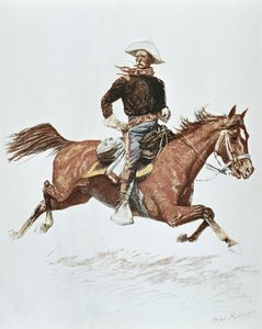 Amerikaanse Cavalerie Officier in veldtenue van de jaren 1870 door Frederic (after) Remington