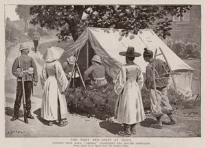De eerste rode jassen in Seoul (litho)