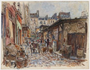 Le Marché des Enfants Rouges, westkant, in de regen
