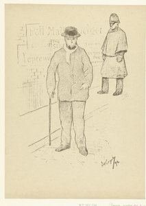 Portret van dichter Paul Verlaine in Londen door Frederic Auguste Cazals