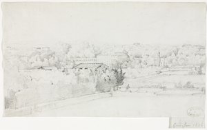 Uitzicht op de Villa Borghese en haar Orangerie vanaf de Villa Medici