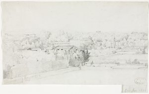 Uitzicht op de Villa Borghese en de Orangerie vanaf de Villa Medici