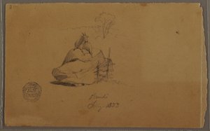 Tekening, Een geit in Pandi, Colombia, juli 1853
