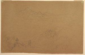 Tekening, Andeslandschap, juli 1853 door Frederic Edwin Church