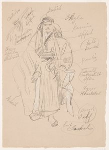 Tekening, Arabische man, waarschijnlijk februari 1868 door Frederic Edwin Church