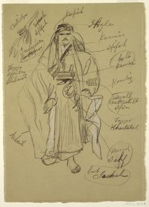 Tekening, Arabische man, waarschijnlijk februari 1868 door Frederic Edwin Church