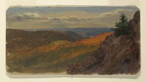 Tekening, Herfstlandschap in New England, 1865 door Frederic Edwin Church