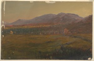 Tekening, Herfstlandschap, Hudson, New York, ca. 1860 door Frederic Edwin Church