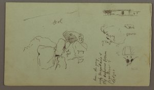 Tekening, keien, huis, april 1868 door Frederic Edwin Church