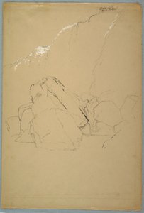 Tekening, Keien, de Canadese Bank, 1858 door Frederic Edwin Church