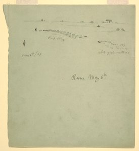 Tekening, Campagna, Rome, Italië, 6 mei 1869 door Frederic Edwin Church