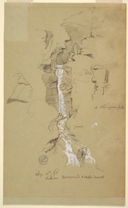 Tekening, Waterval tussen Ceppo Morelli & Macugnaga