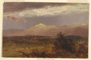 Tekening, Catskills bij zonsondergang, 1882