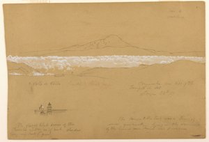 Tekening, Cayambé, ochtend, vanaf de Tempel van de Zon, Quito, 24 juni 1857 door Frederic Edwin Church