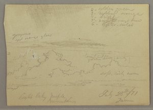Tekening, Wolkenstudie, 28 juli 1871 door Frederic Edwin Church