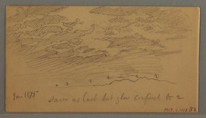 Tekening, Wolk boven heuvels, januari 1875 door Frederic Edwin Church