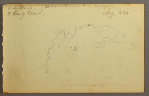 Tekening, Wolkenstudie, 1844 door Frederic Edwin Church