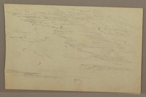 Tekening, Wolkenstudie, jaren 1860 door Frederic Edwin Church