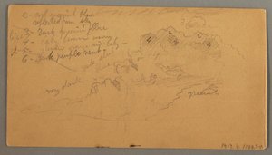 Tekening, Wolkenstudie, mogelijk 1874 door Frederic Edwin Church