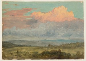 Tekening, Wolken, Hudson-vallei, New York, juli 1866 door Frederic Edwin Church