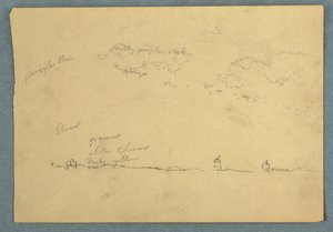 Tekening, Wolken boven een horizonlijn, 1857 door Frederic Edwin Church