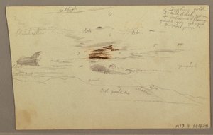 Tekening, Wolken boven heuvelrug, 1863 door Frederic Edwin Church