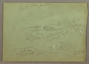 Tekening, Bewolkte lucht boven heuvelrug, mogelijk 1871 door Frederic Edwin Church