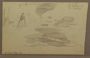 Tekening, Bewolkte lucht, mogelijk jaren 1860 door Frederic Edwin Church