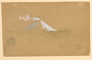 Tekening, Cotopaxi van nabij Ambato, Ecuador, 1853 door Frederic Edwin Church
