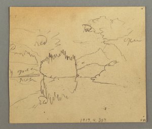 Tekening, Dode bomen, plant, mogelijk 1868 door Frederic Edwin Church