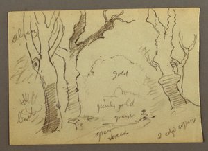 Tekening, Koepel van de Sint-Pietersbasiliek gezien vanaf de Pincio-heuvel, Rome, Italië, januari 1869