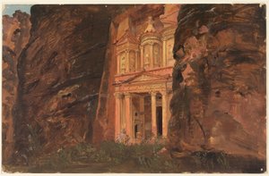 Tekening, El Khasneh, Petra, eind februari 1868
