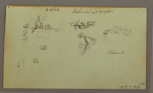 Tekening, Figuurstudies, pakezel, zeilboot, mogelijk 1868 door Frederic Edwin Church