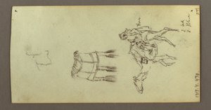 Tekening, Figuur en kamelenstudies, 22 februari 1868 door Frederic Edwin Church