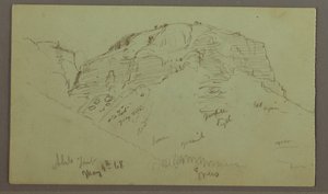 Tekening, Flat Rocky hill, 4 mei 1868 door Frederic Edwin Church