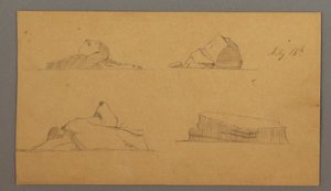 Tekening, Drijvende ijsbergen, 16 juli 1859