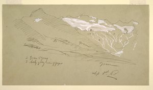 Tekening, Van de Berner Alpen, Bel Arp, augustus 1868 door Frederic Edwin Church