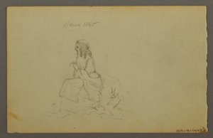 Tekening, Grassen, 1844 door Frederic Edwin Church
