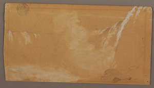 Tekening, Grootste deel van de Horseshoe watervallen, gezien vanaf de Candian kant van de Niagara rivier, mogelijk 1858 door Frederic Edwin Church