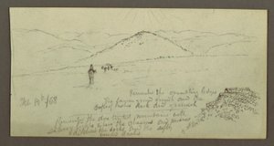 Tekening, Steenhoop, Vlakte en Bergen, Zon, 19 februari 1868 door Frederic Edwin Church
