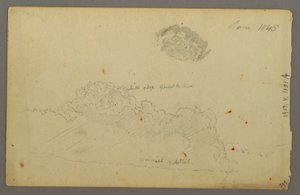 Tekening, heuvels, 1844