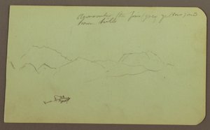 Tekening, Heuvels, Vee; Verso: Landschap, 1883 door Frederic Edwin Church