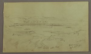 Tekening, Heuvels en Vlaktes, 29 april 1868 door Frederic Edwin Church