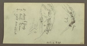 Tekening, Heuveltoppen en hellingen, mogelijk 1868 door Frederic Edwin Church