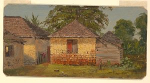 Tekening, Huizen, "Mt. Salus", juni 1865 door Frederic Edwin Church
